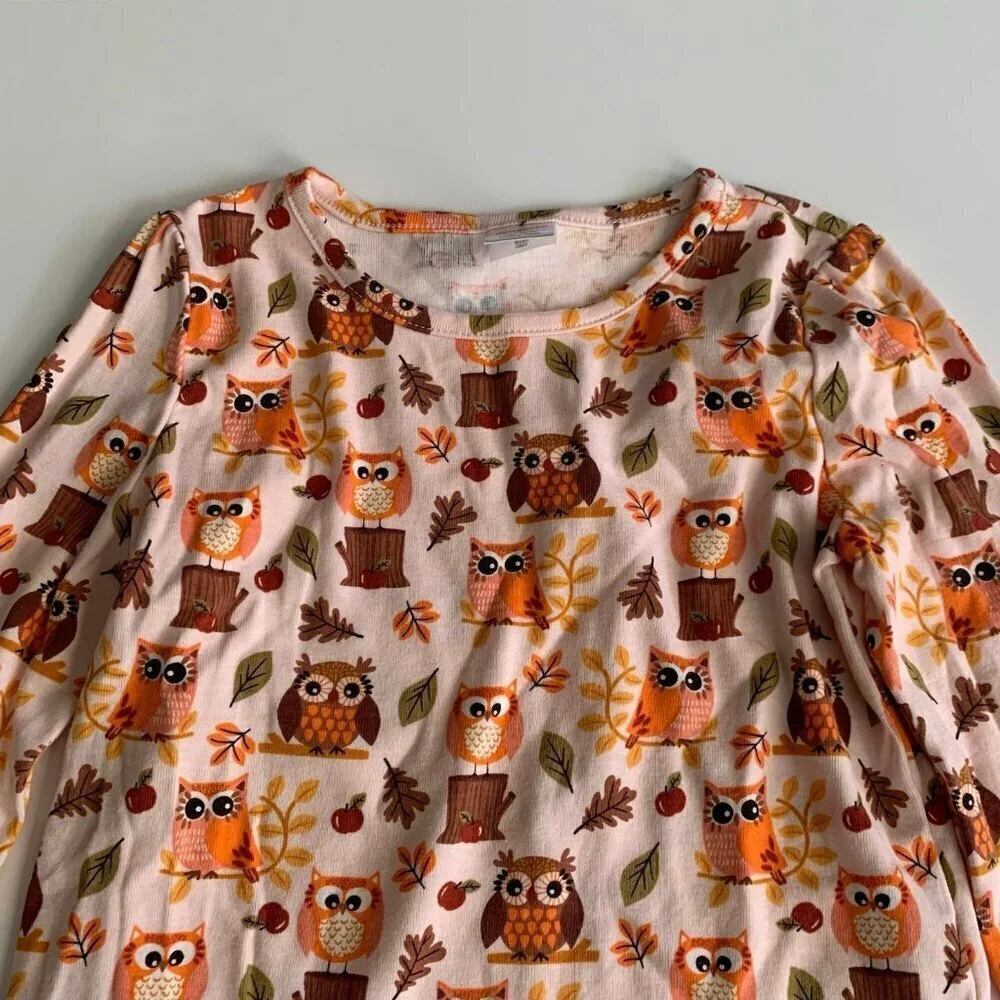 Gymboree Girl Pink Owl print Tee top 7 years